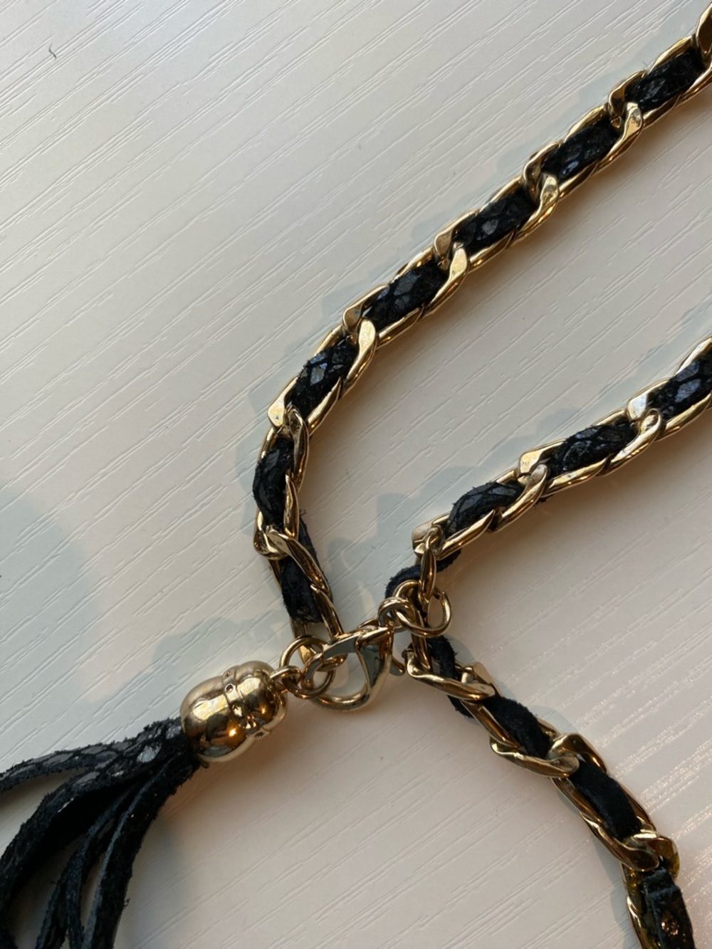 Vintage Gold/Black Chain Belt